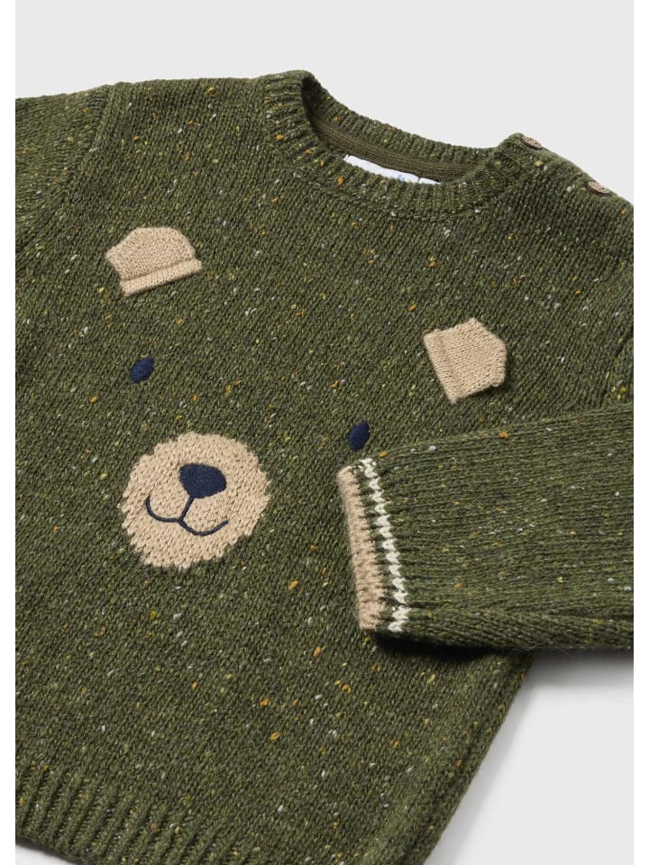 Mayoral Pullover Bär-Gesicht in grün günstig kaufen