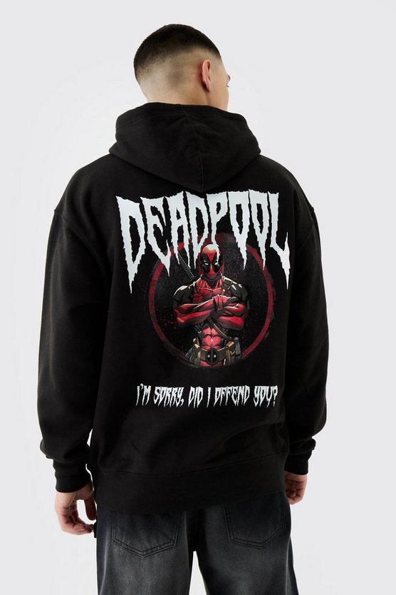 Oversize Hoodie mit lizenziertem Deadpool Marvel Print