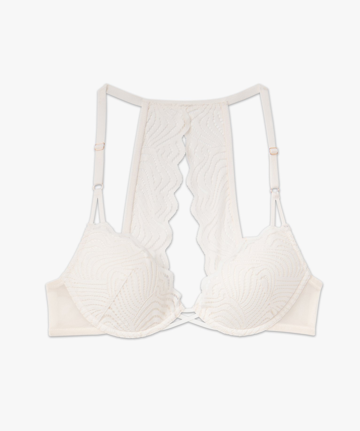 Soutien-gorge corbeille en dentelle avec dos travaillé ecru | GEMO