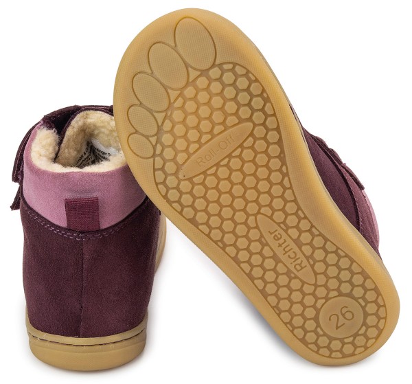 Richter ~ Winterstiefel Klett + Tex ~ Bordo/Altrosa