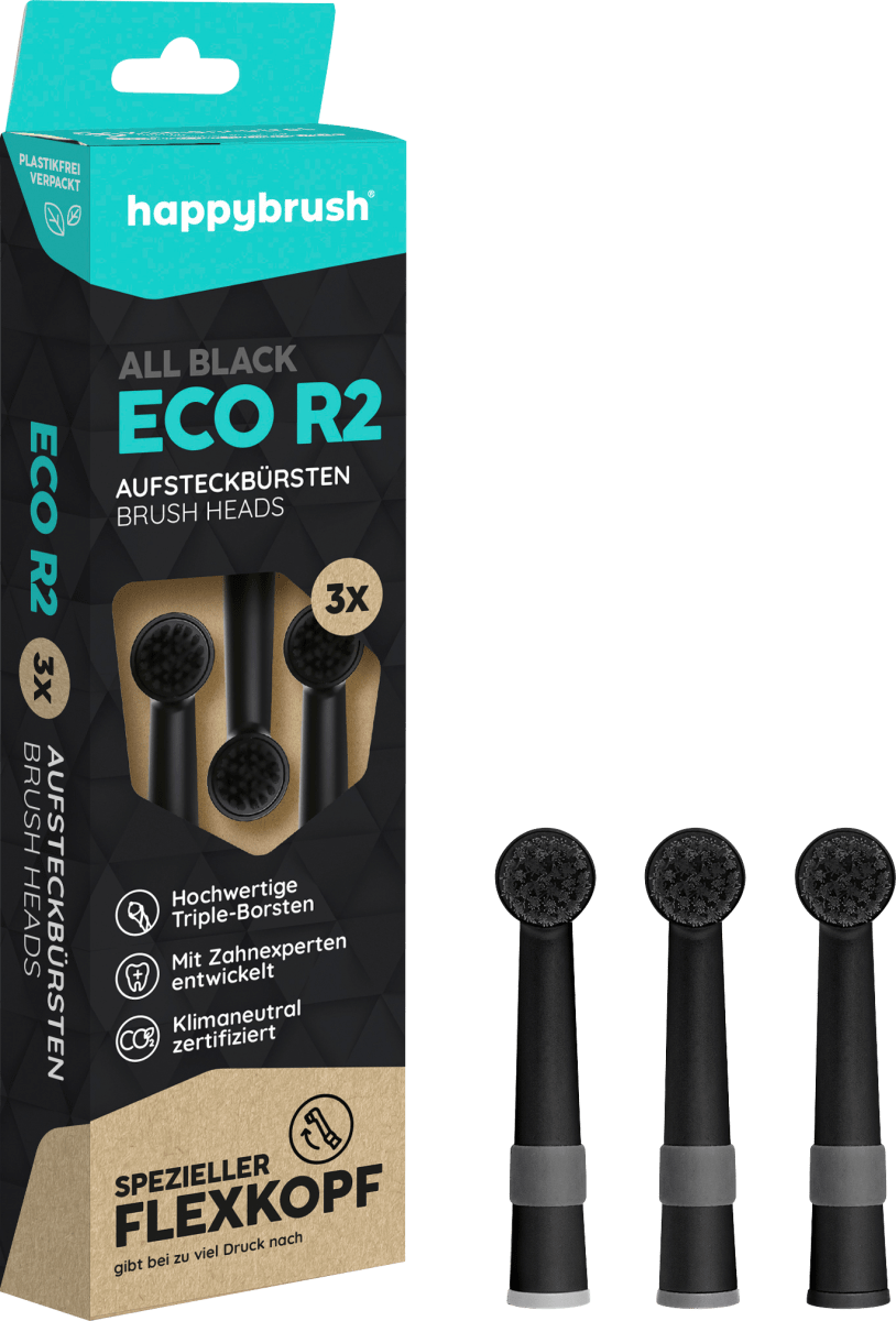 Aufsteckbürsten Eco R2 all Black, 3 St