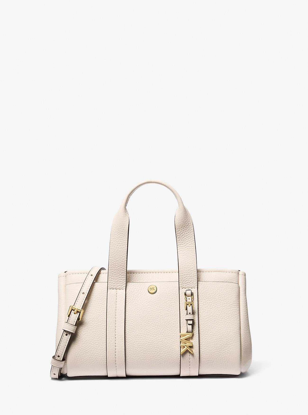 Romee Ekstra Liten Skinnveske i Pebbled Leather – LT CREAM