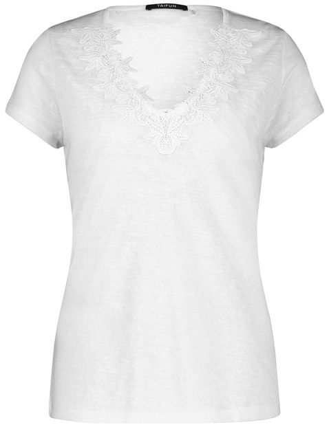 Kurzarmshirt mit Spitze