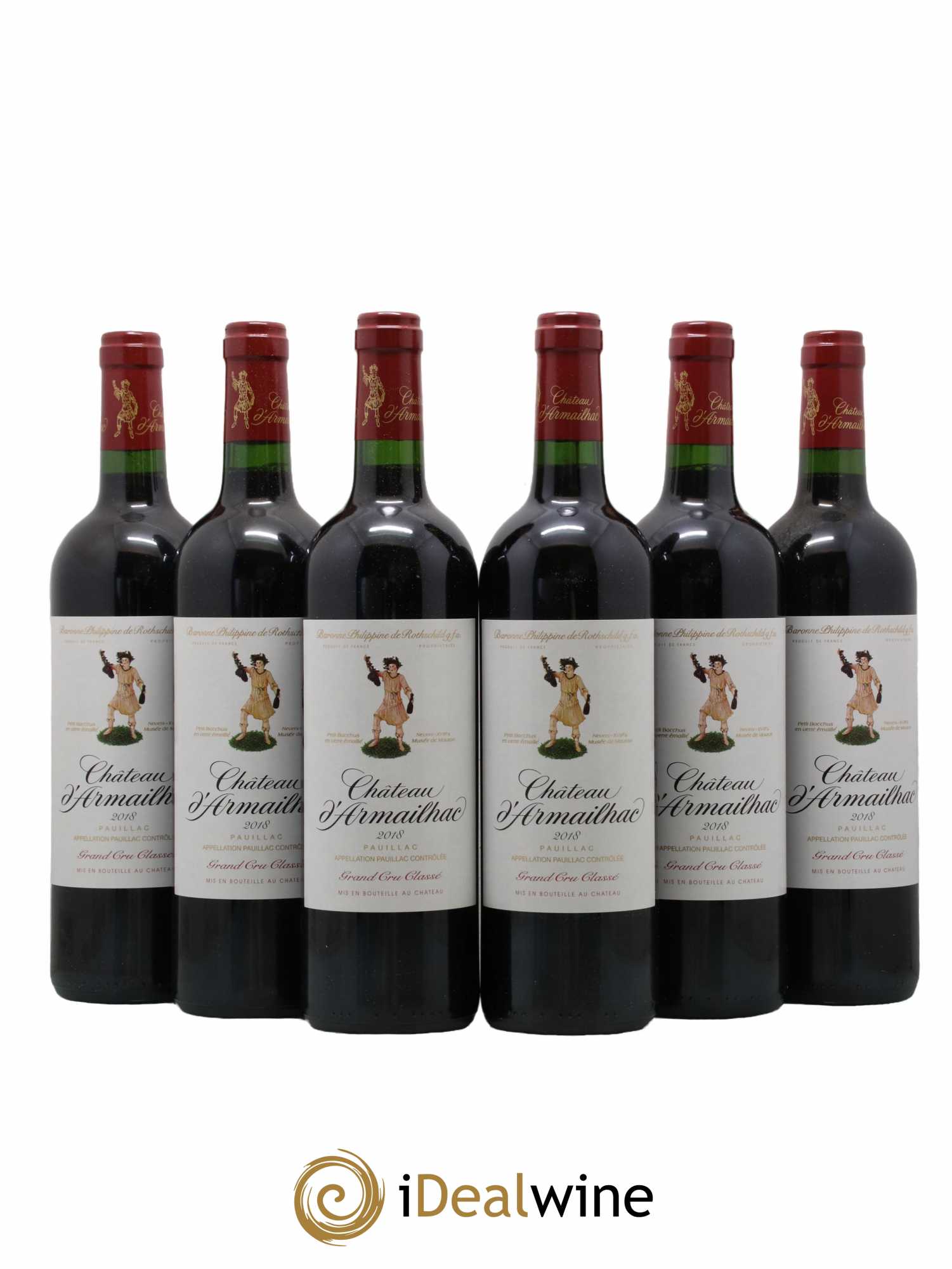 Château d'Armailhac - Mouton Baron(ne) Philippe 5ème Grand Cru Classé  2018 - Lot de 6 Bouteilles