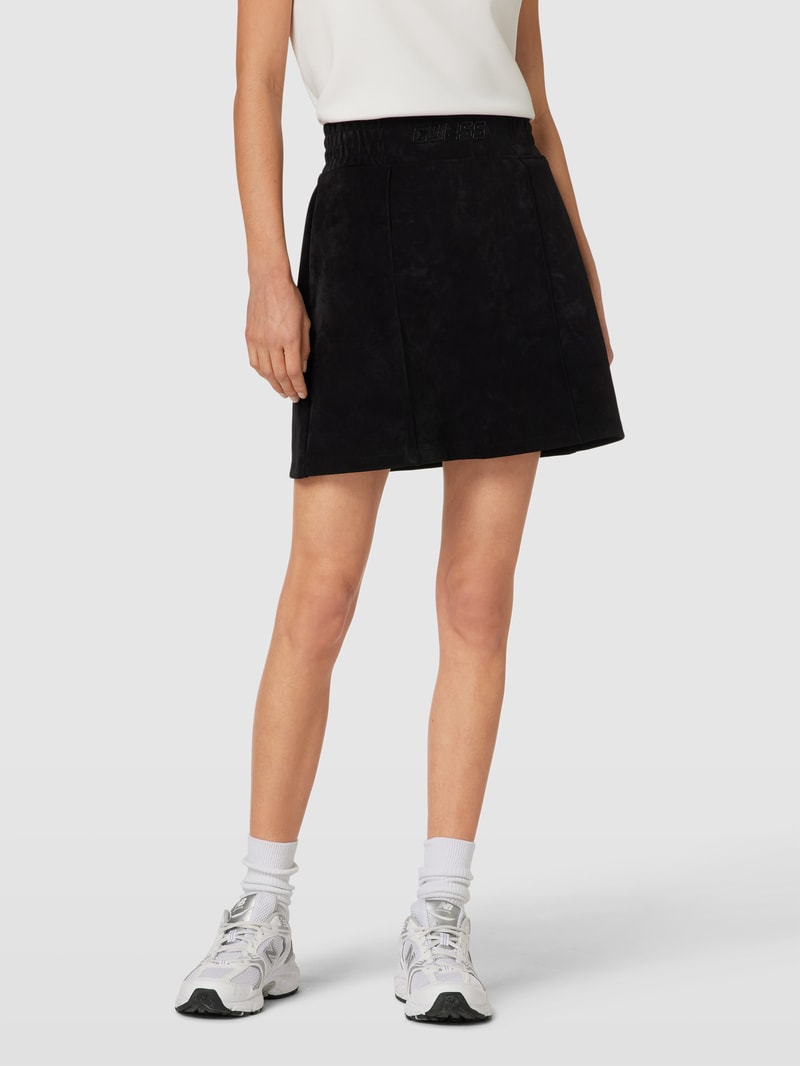Minirock mit Label-Print Modell 'EUPHEMIA' in schwarz