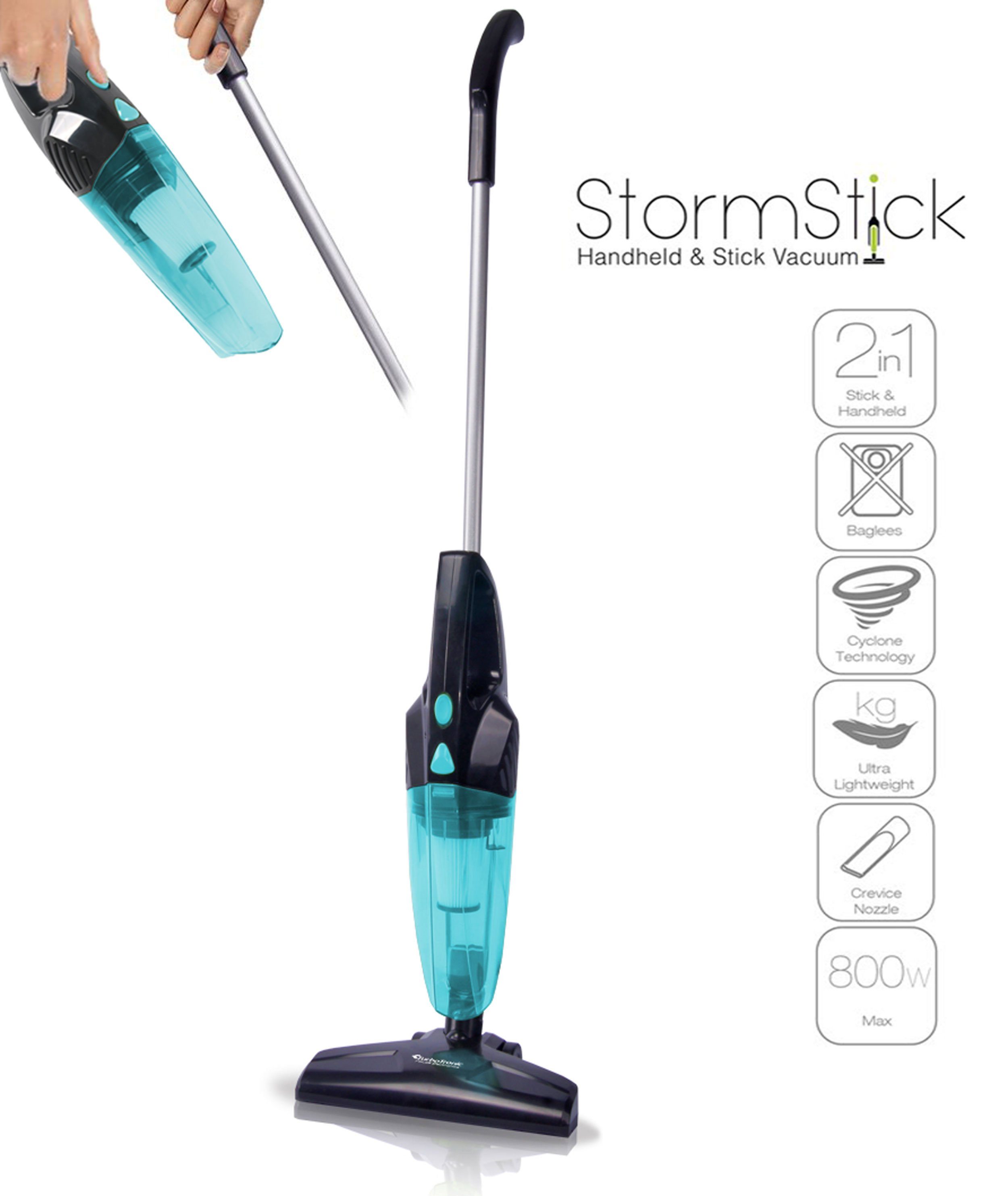 TurboTronic by Z-Line Hand-und Stielstaubsauger TurboTronic Zyklon mit MIF Filter, 19kPA, 800 W, beutellos, 5m Kabel Zyklon 800W Bodensauger Stabstaubsauger