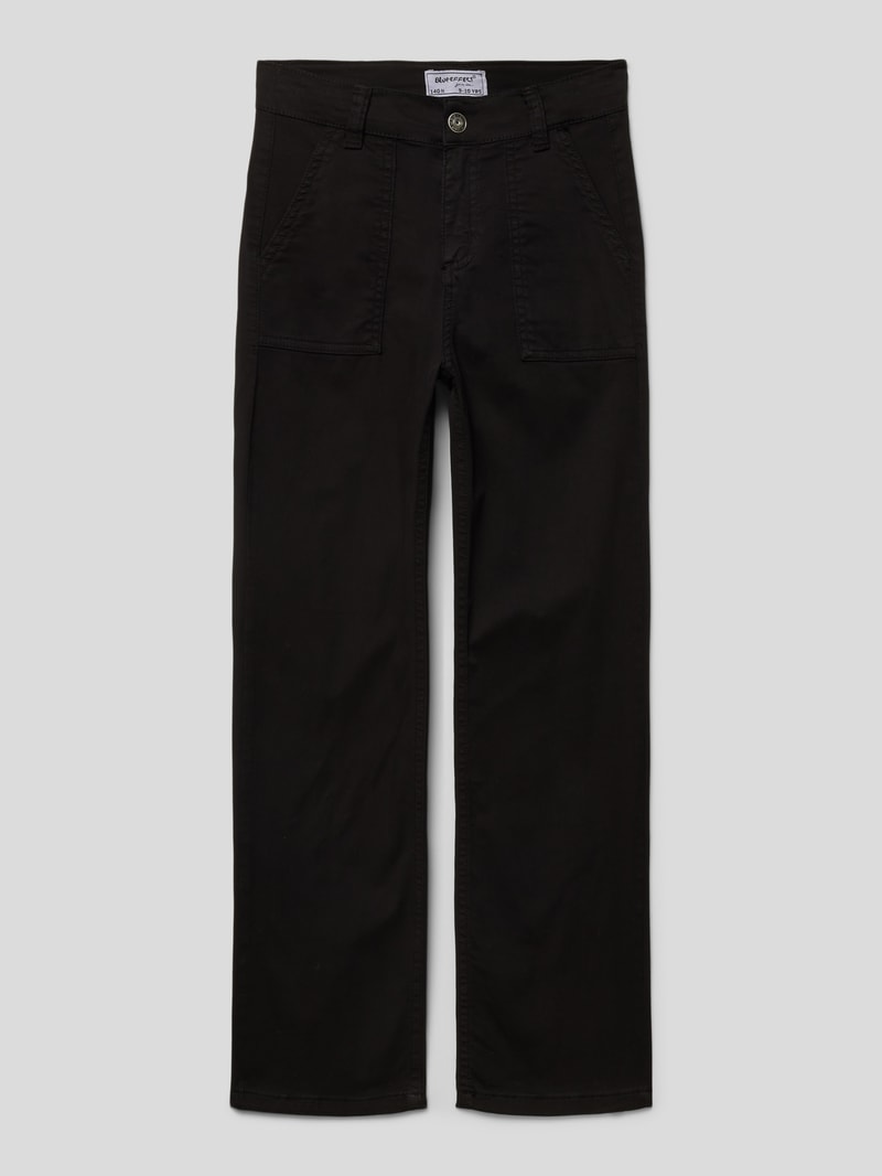 Stoffhose mit Eingrifftaschen in schwarz
