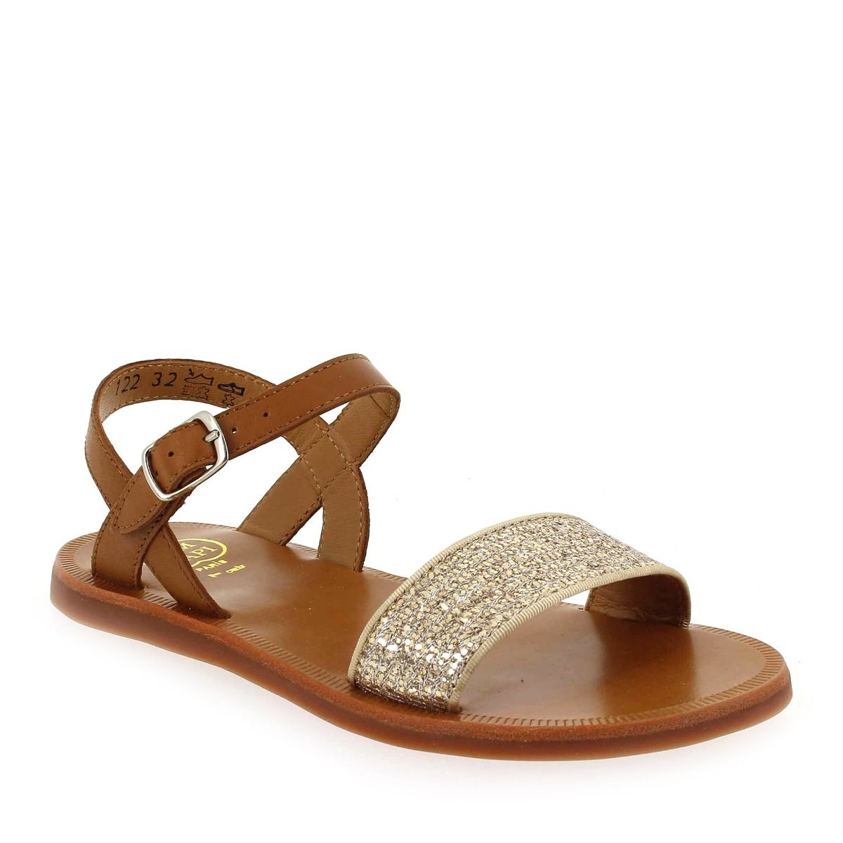 Pom d'api  PLAGETTE BUCKLE TAO - Camel doré