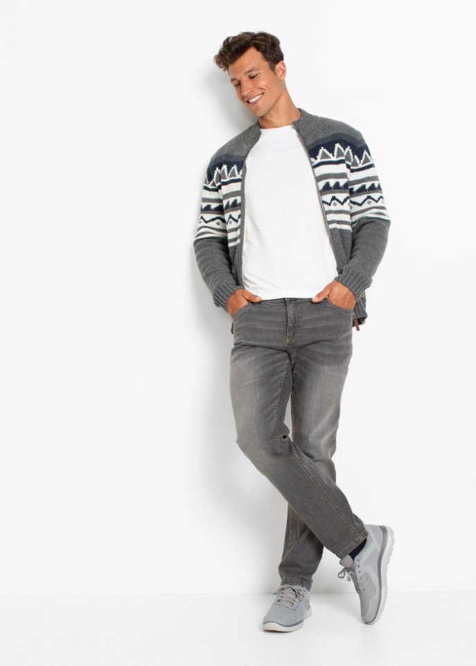Norweger-Strickjacke mit Fleecefutter