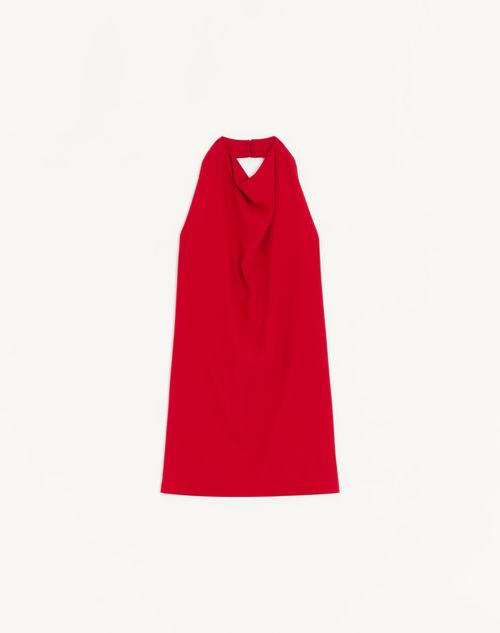 Vestido curto de alta costura em cady