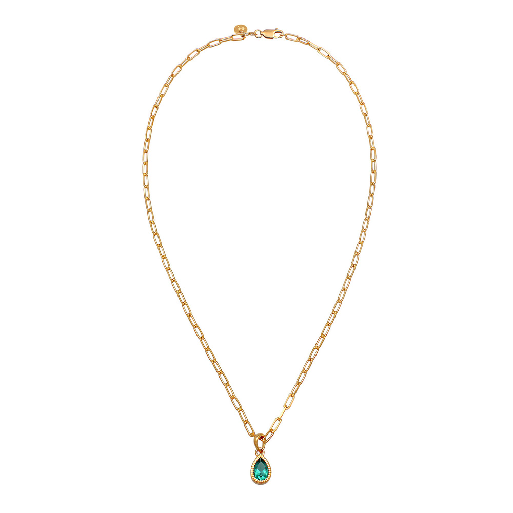 Elli PREMIUM Elli PREMIUM Collier Femmes Pendentif Goutte Maillons Aspect de chaine avec quart collier