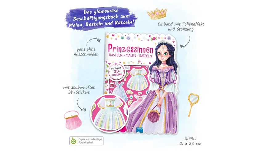 Trötsch Beschäftigungsbuch Malbuch Bastelbuch Prinzessinnen