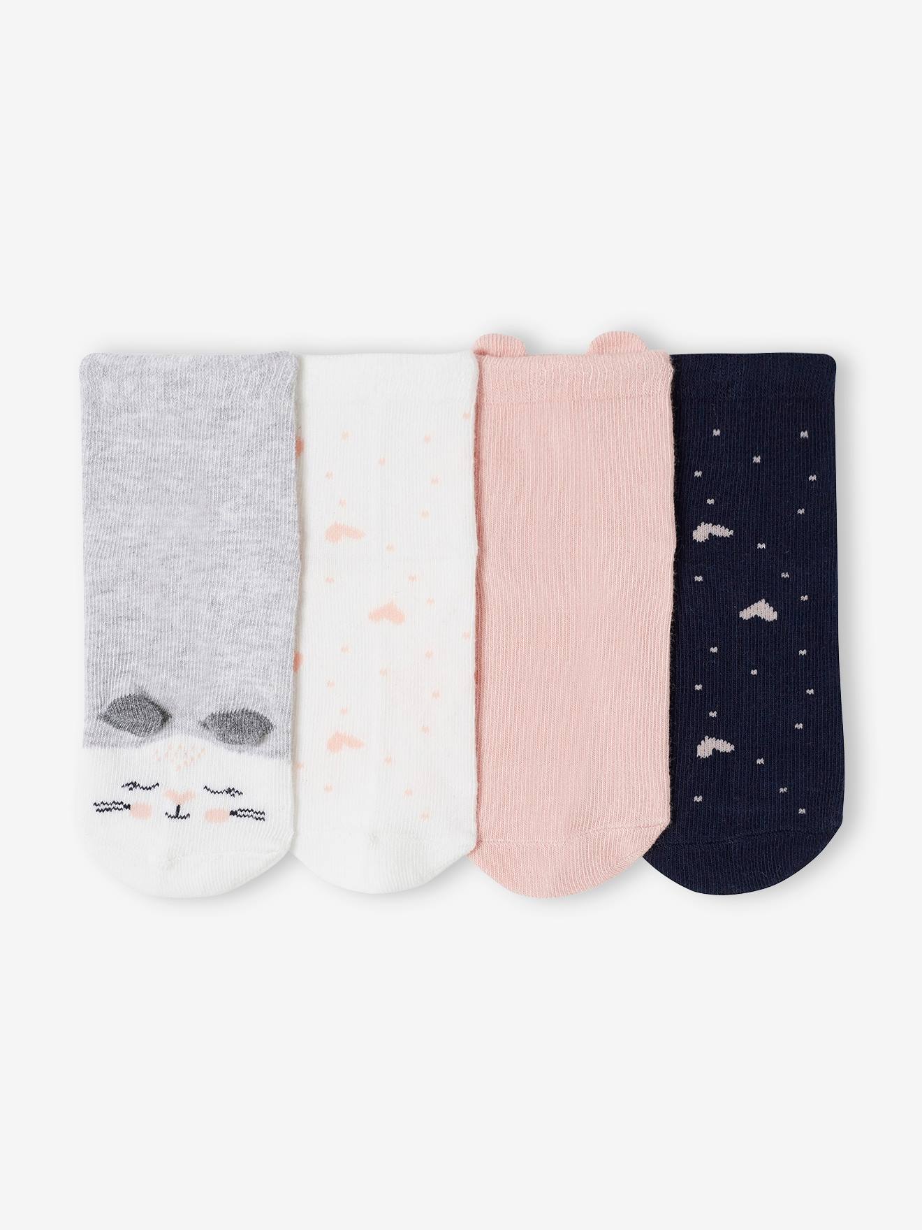 Vertbaudet 4er-Pack Mädchen Socken Oeko Tex - rosa