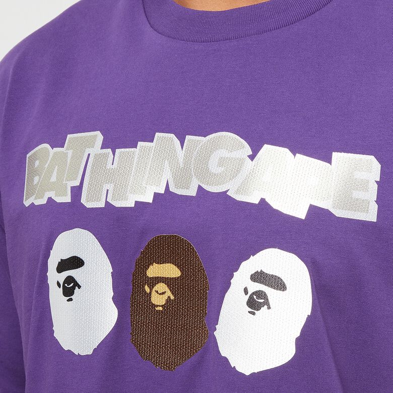 A Bathing Ape Triple Ape Head Tee purple