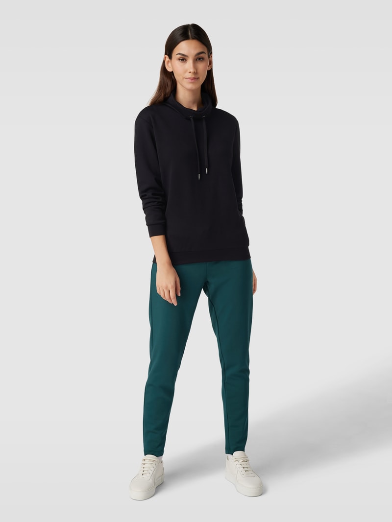 Sweatshirt mit Stehkragen Modell 'Banu' in schwarz