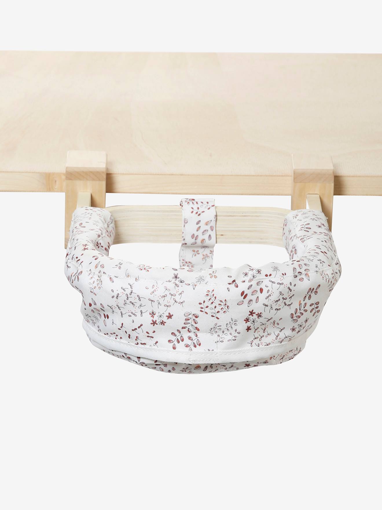 Vertbaudet Puppen-Tischsitz MINI FLORA, Stoff/Holz FSC - weiß/rosa geblümt