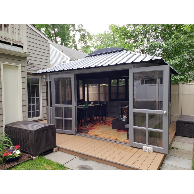 Colorado 13.5 Ft. W x 11.5 Ft. D Aluminum Patio Gazebo Gazebo