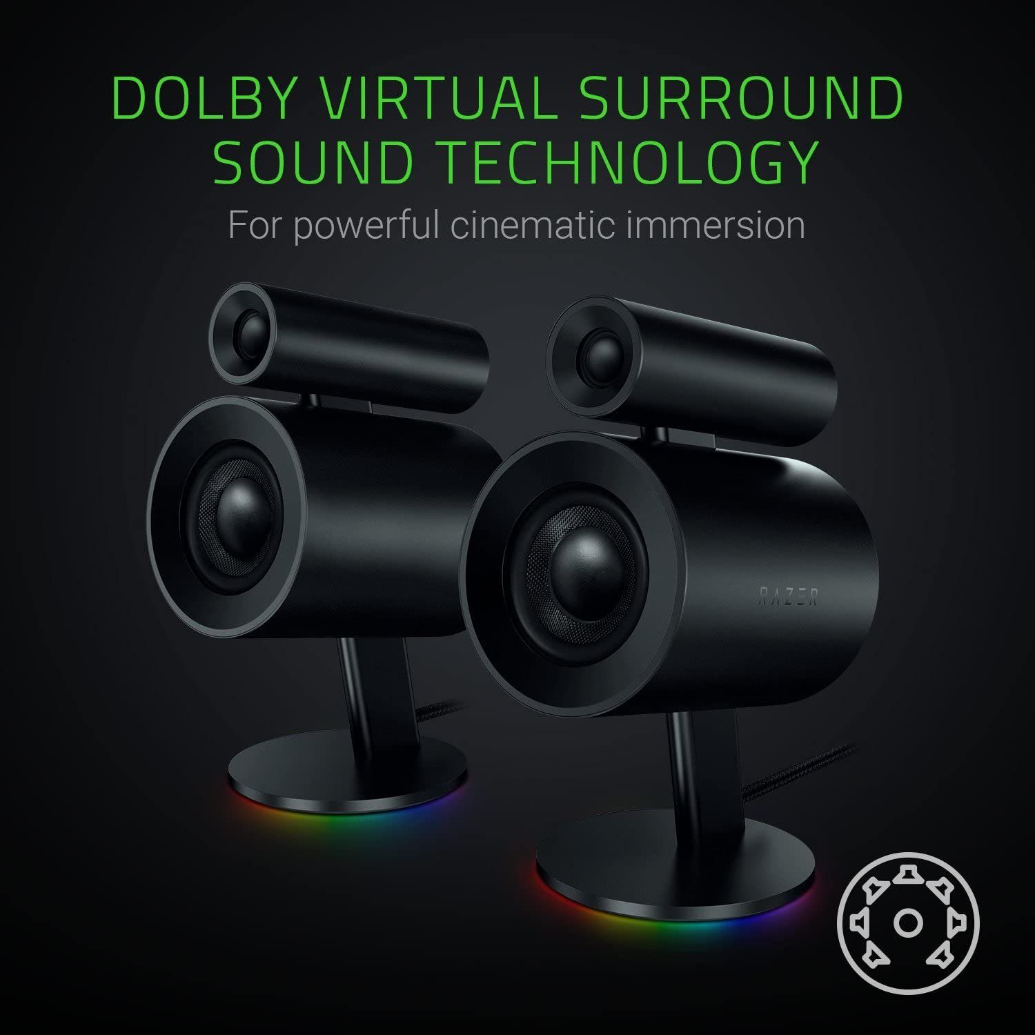 RAZER 2.1 Virtual Surround Premium Gaming&Heimkino Lautsprecher System Surround-Lautsprecher (Bluetooth, Heimkino,Lautsprecher, für Pc, TV, Musik, Razer Gaming, Boxen,Set)