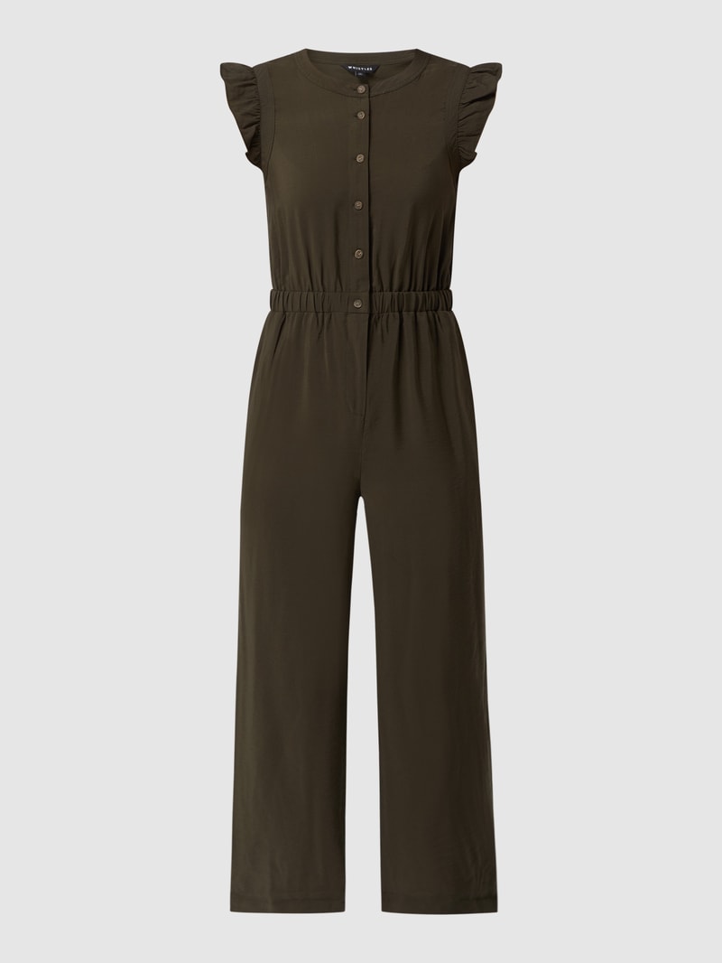 Jumpsuit aus Viskosemischung in olivgrün