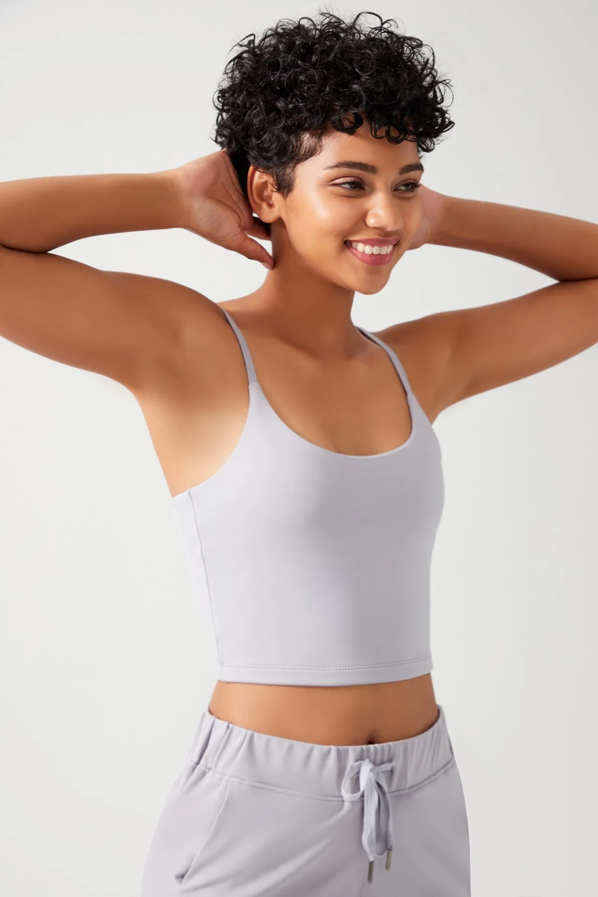 LOS OJOS  Graue Träger für Damen mit leicht unterstützten, abgedeckten Sport-BH-Trägern
