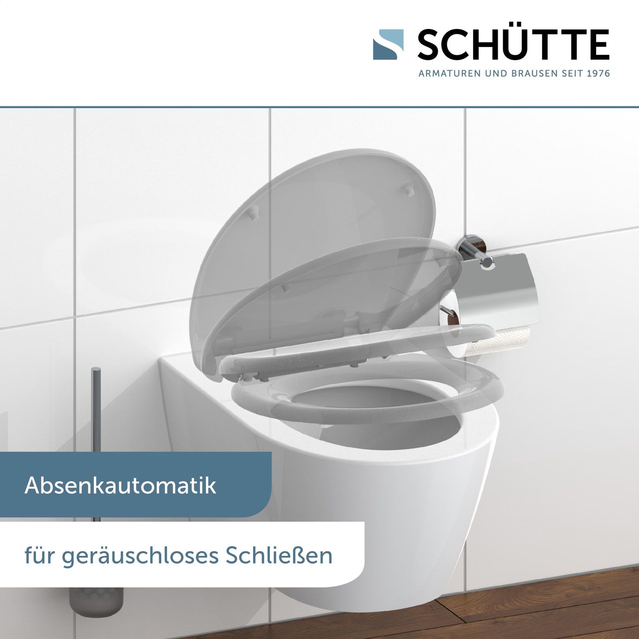 Schütte Duroplast WC Sitz GREY mit Absenkautomatik und Schnellverschluss