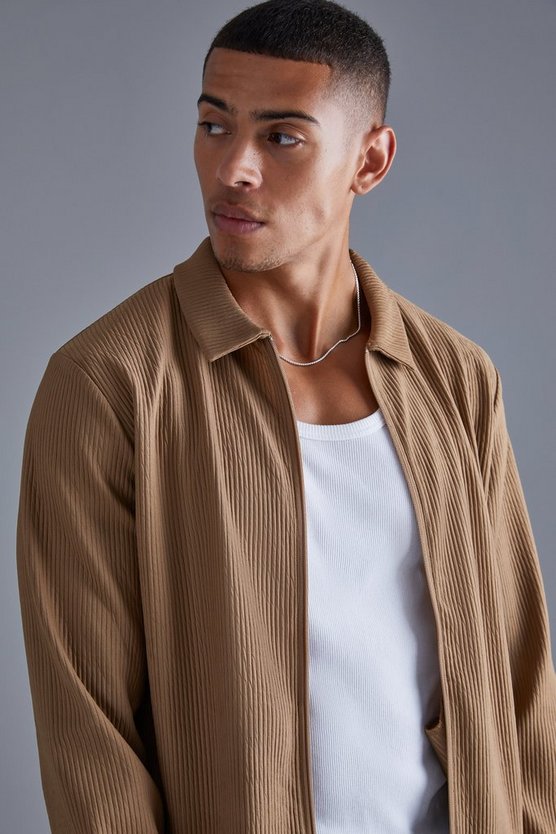 Ottoman Overshirt mit Reißverschluss