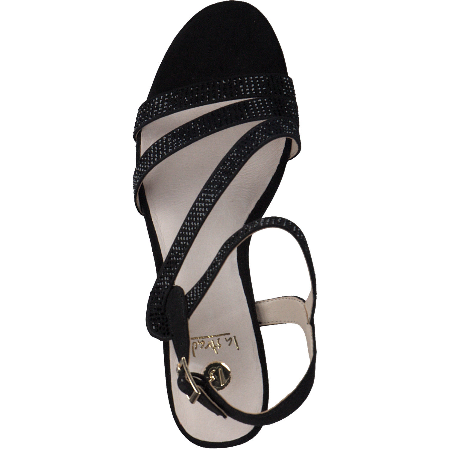 La Strada 2201015, Plateau-Sandaletten, Damen, black micro + stone