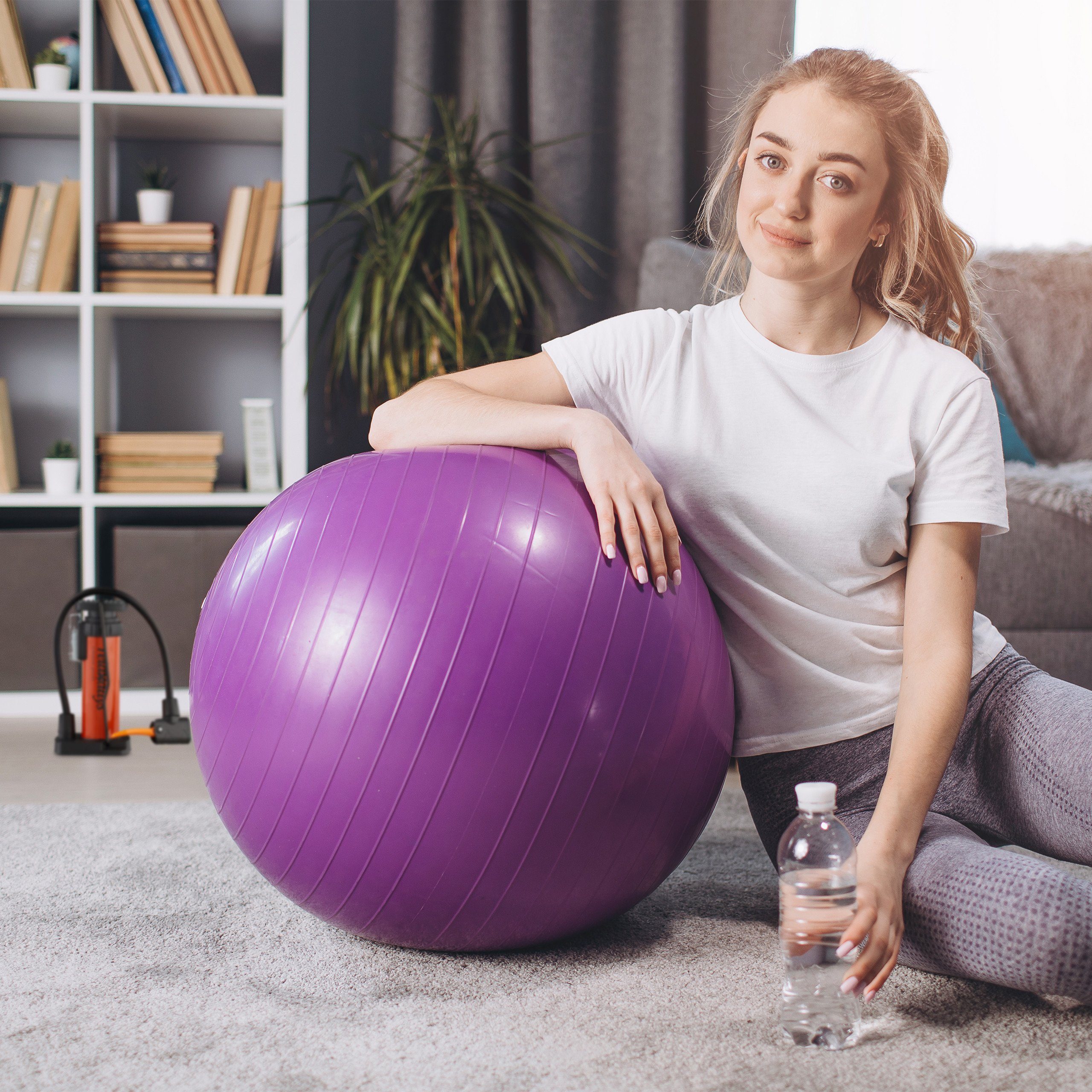 relaxdays Fußpumpe Fußpumpe für alle Ventile