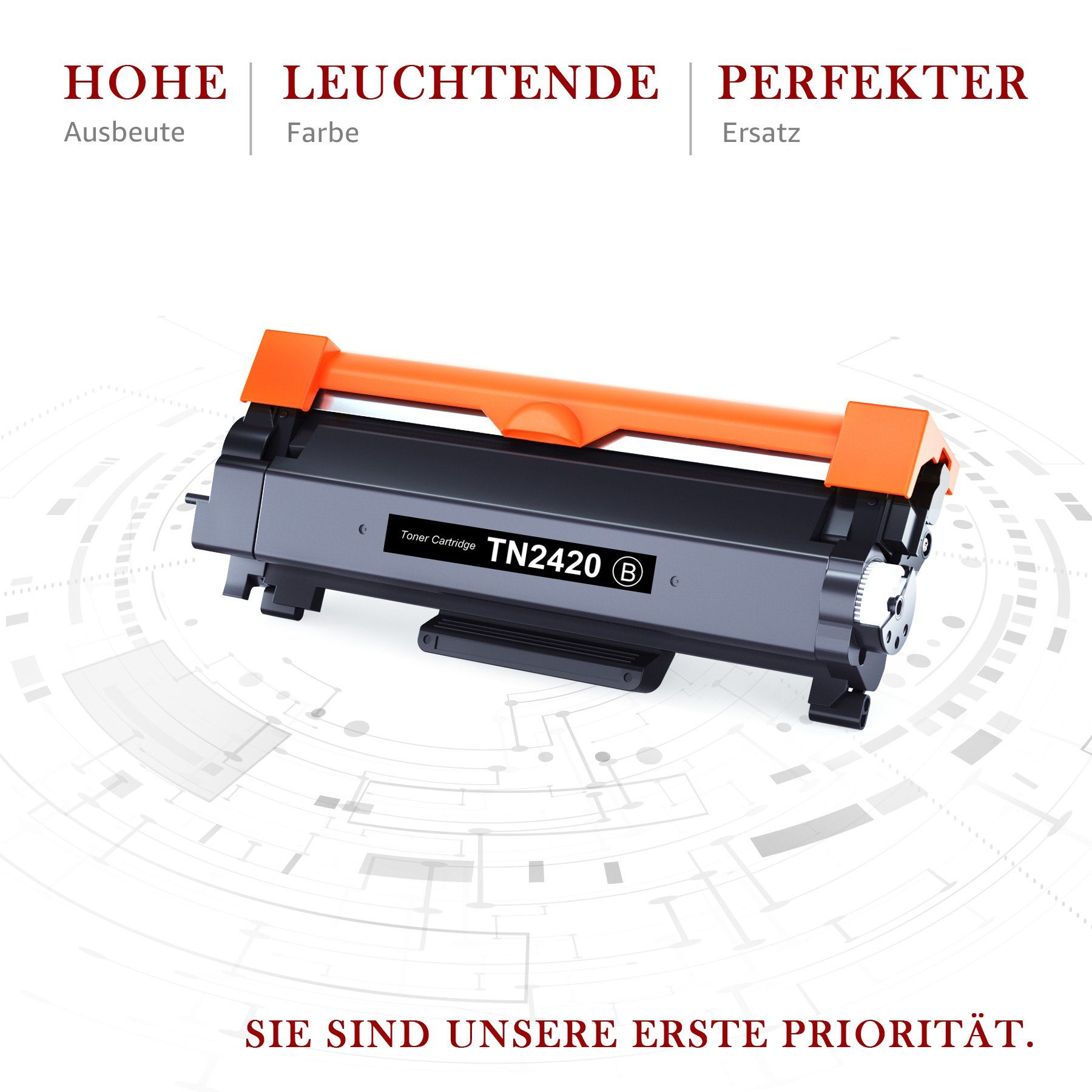 Toner Kingdom Tonerpatrone TN 2420 TN-2410 für Brother HL-L2310D DCP-L2510D MFC-L2710DN