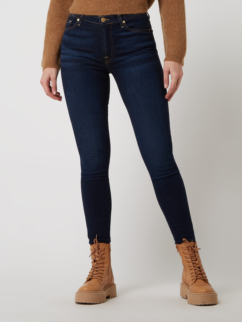 Skinny Fit Jeans aus Baumwolle in dunkelblau