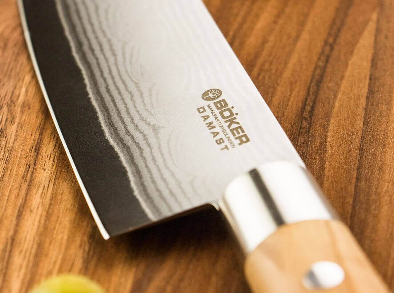 Damast Olive Chefmesser Klein