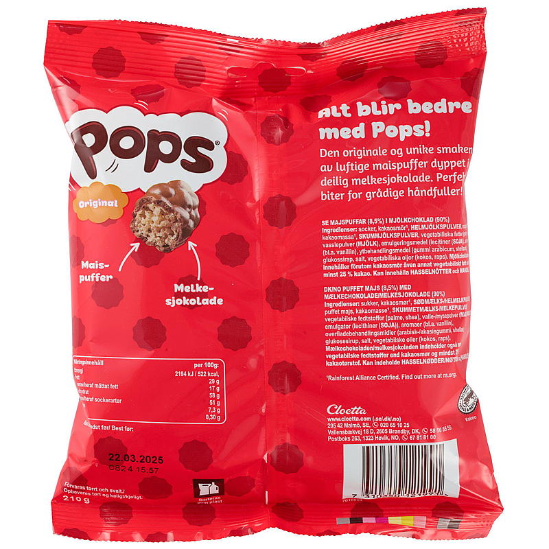 Cloetta Pops 210 g Original