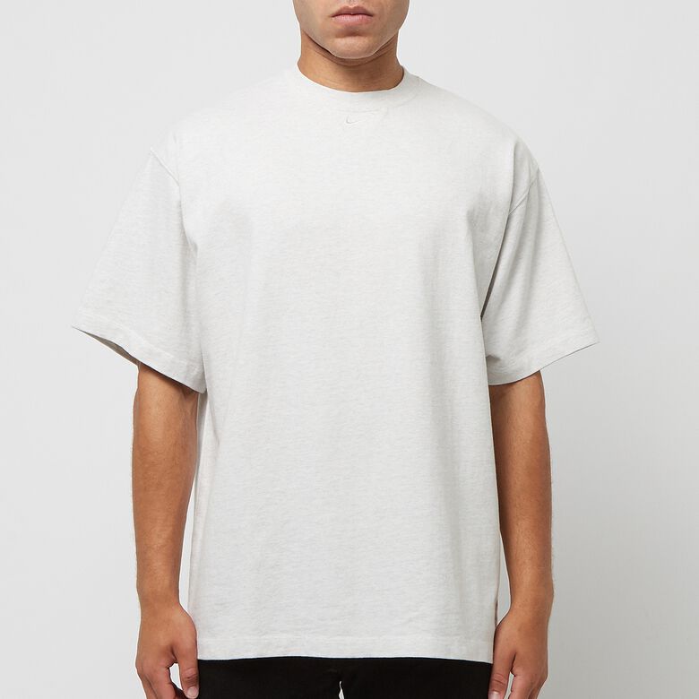 NIKE Solo Swoosh Short Sleeve HW Top birch heather/white