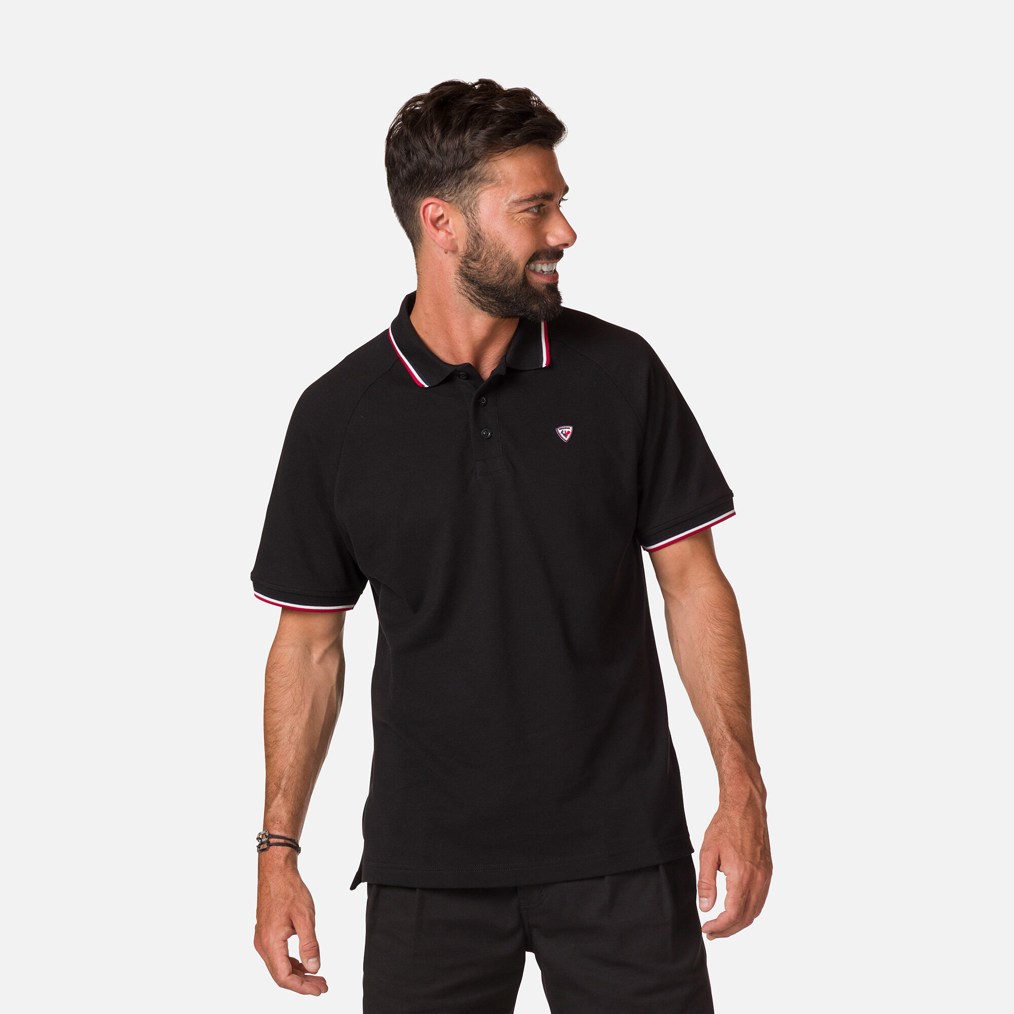 Polo logo à manches raglan homme
