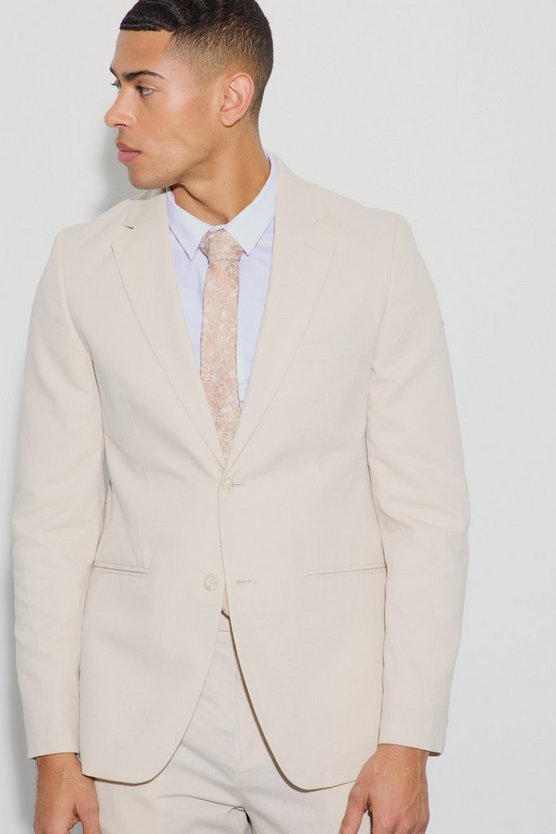 Mix & Match Slim-Fit Blazer aus Leinen-Mischung