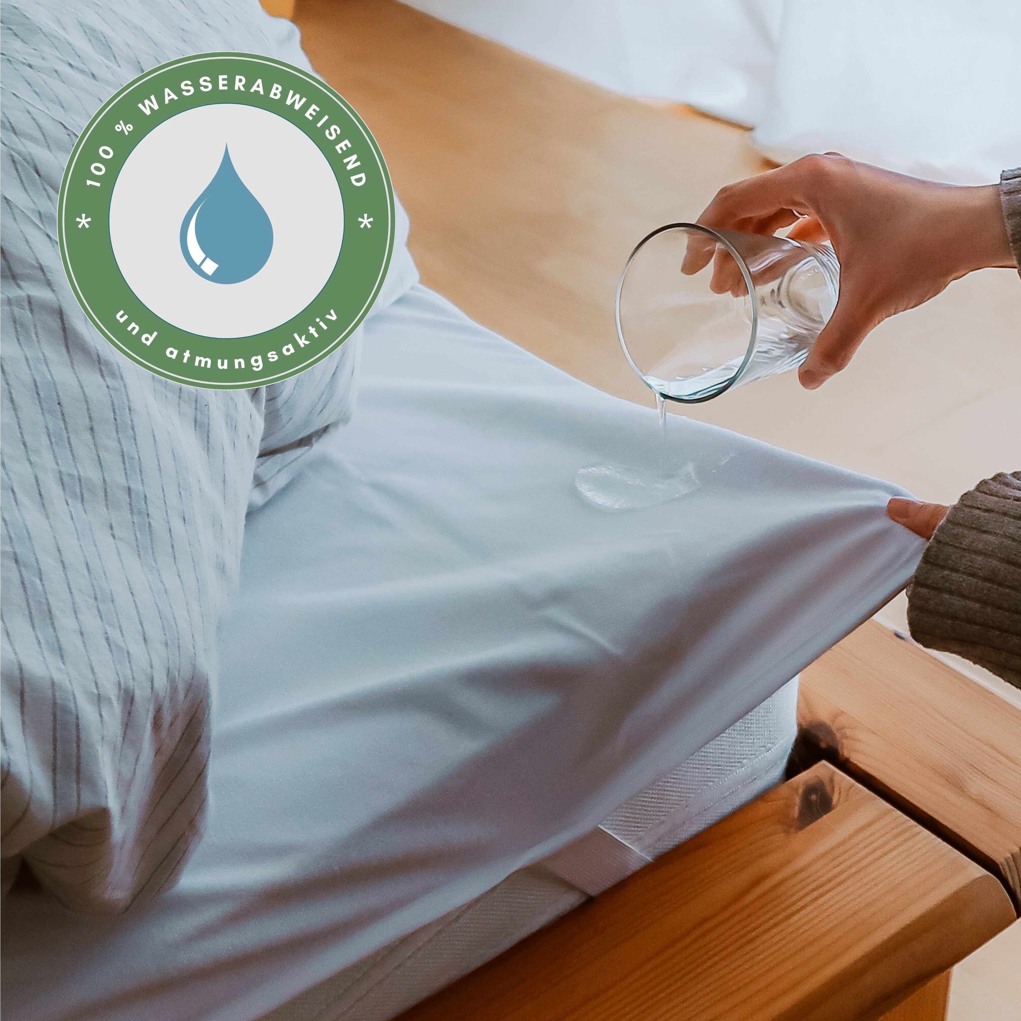 Matratzenschoner wasserdicht aus 100 % Frottee Baumwolle APARNA, Matratzenschoner bei 60°C waschbar, Matratzenschoner für Allergiker