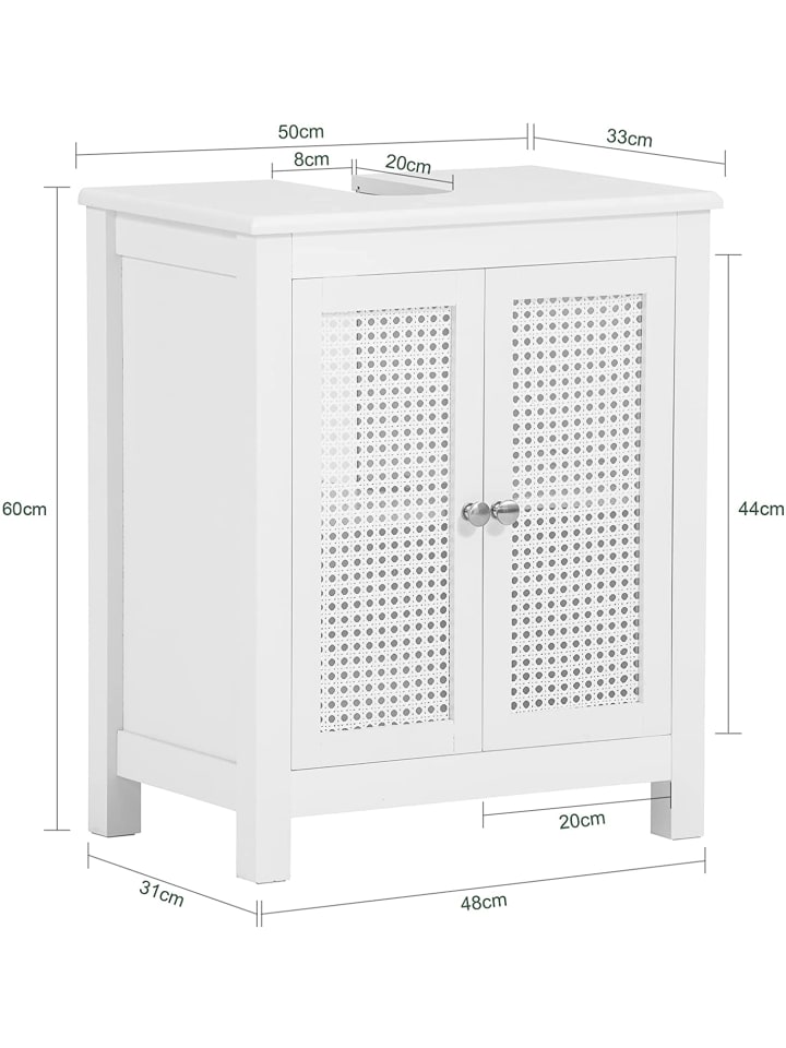 SoBuy Waschbeckenunterschrank in Weiß - (B)50 x (H)60 x (T)33cm günstig kaufen onesize