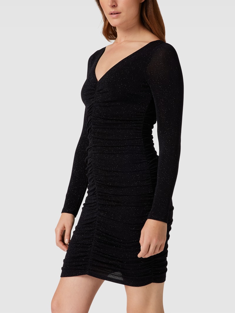 Cocktailkleid mit Raffungen in schwarz