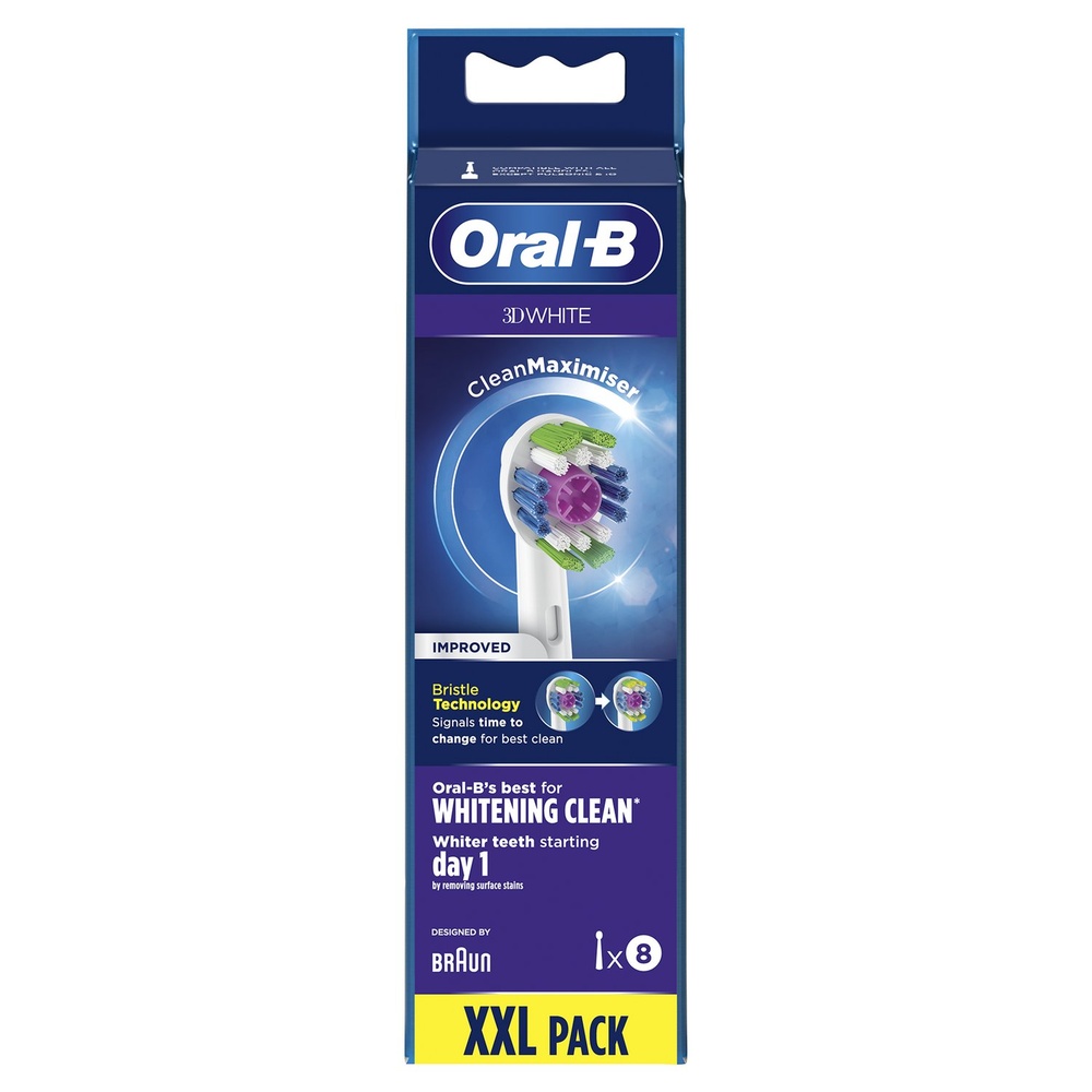 oral-b Oral-B 3D White Brossette Avec CleanMaximiser, 8 Brossettes De Rechange