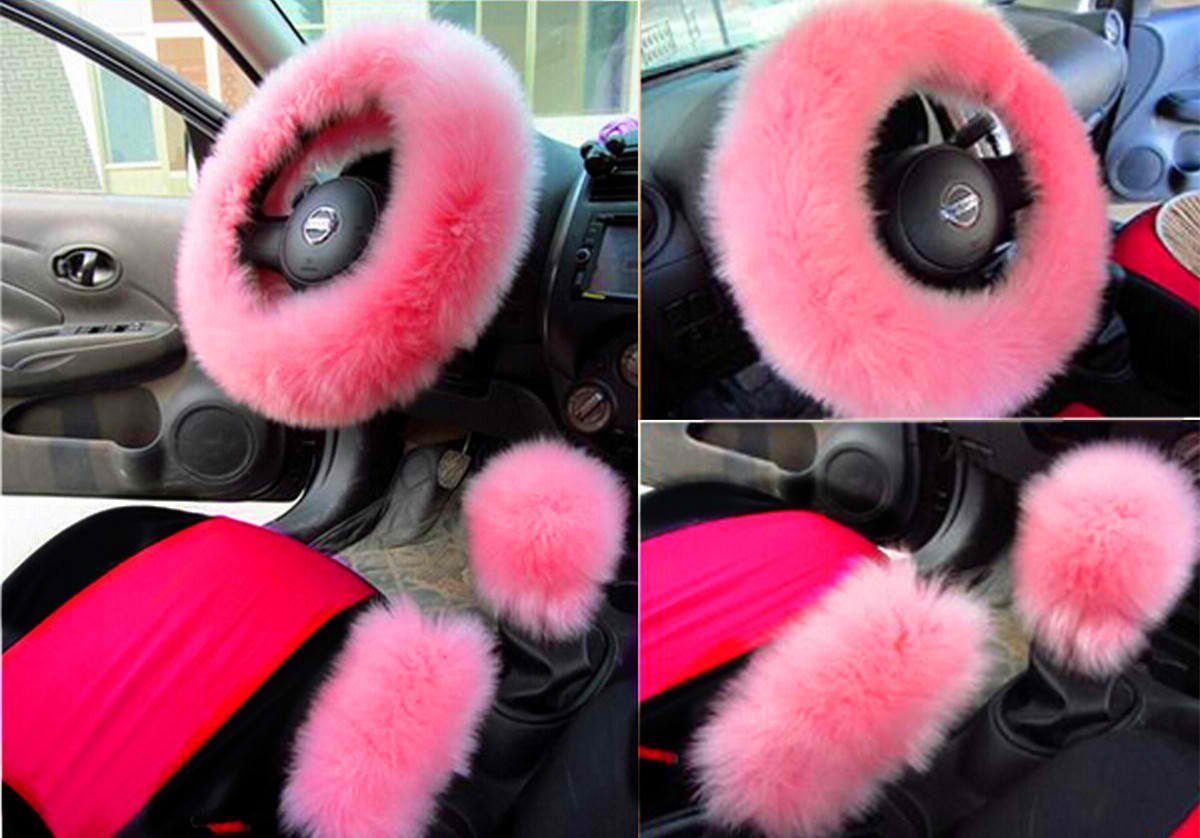 AUDEW Lenkradbezug AUDEW Lenkrad-Plüschbezug: Luxus für Ihr Fahrerlebnis!, (1-tlg), Großer Plüsch in heißem Pink, wärmend, warmer Lenkradbezug
