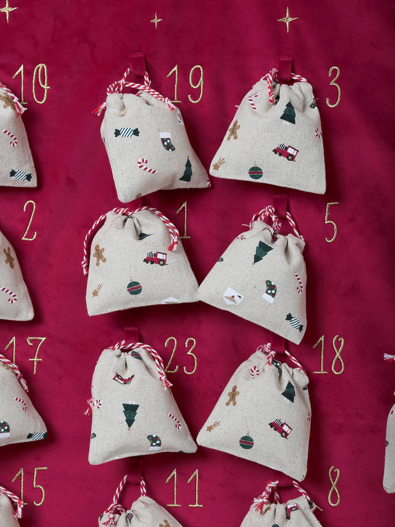 24 pochons pour calendrier de l'Avent beige / multicolore