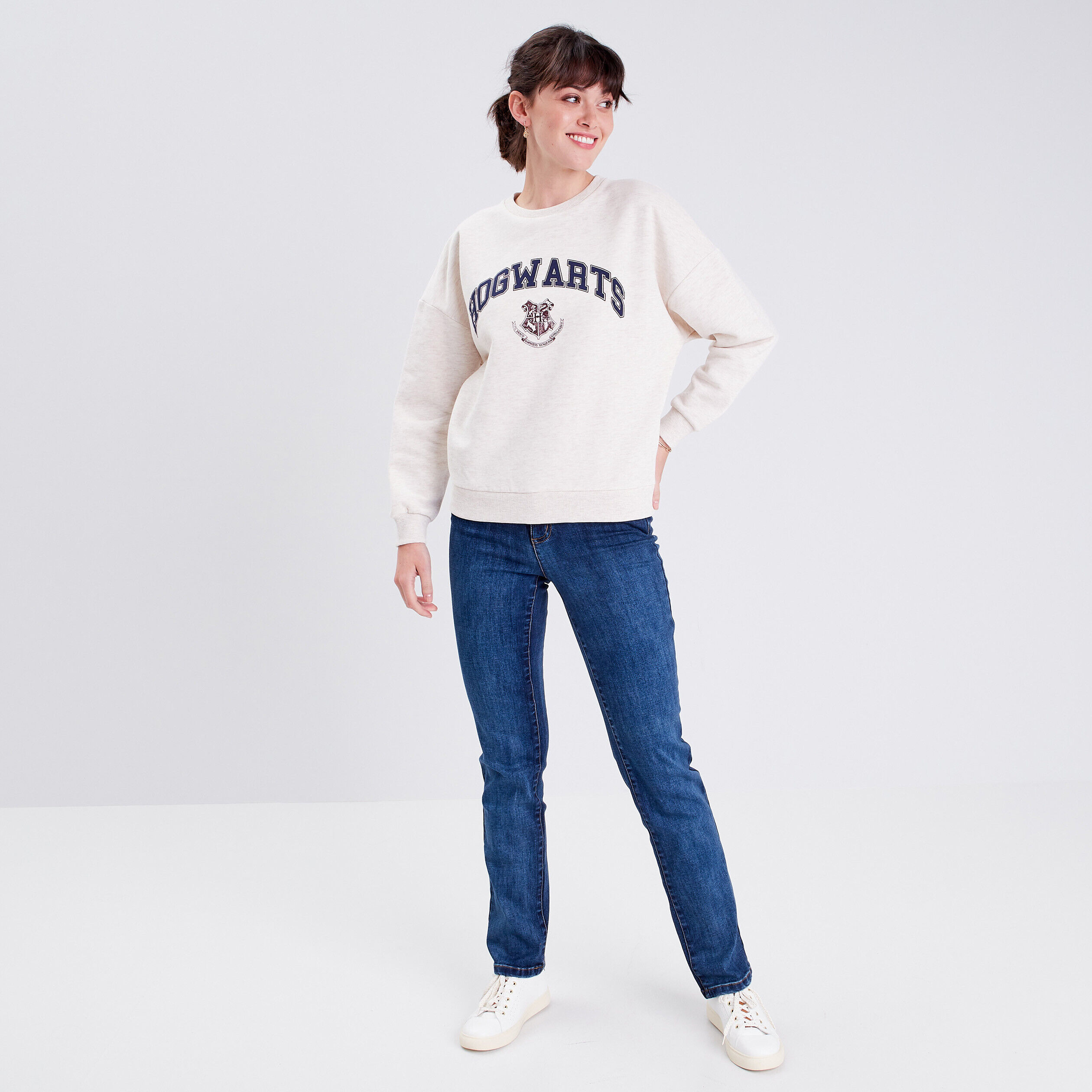Jeans regular taille haute denim brut femme | Cache Cache
