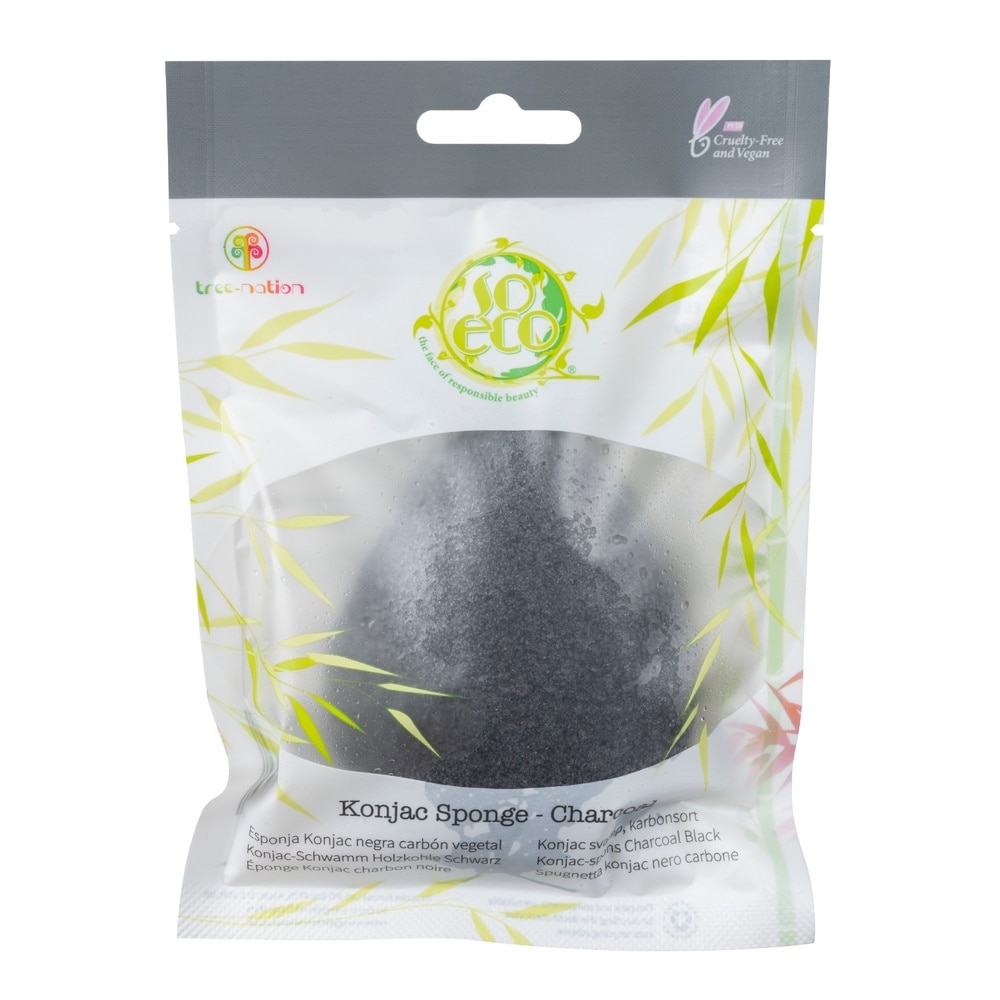 so eco Éponge Konjac au charbon Eponge nettoyante