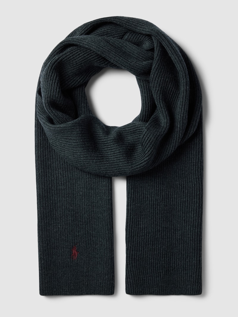 Schal mit Label-Stitching in anthrazit