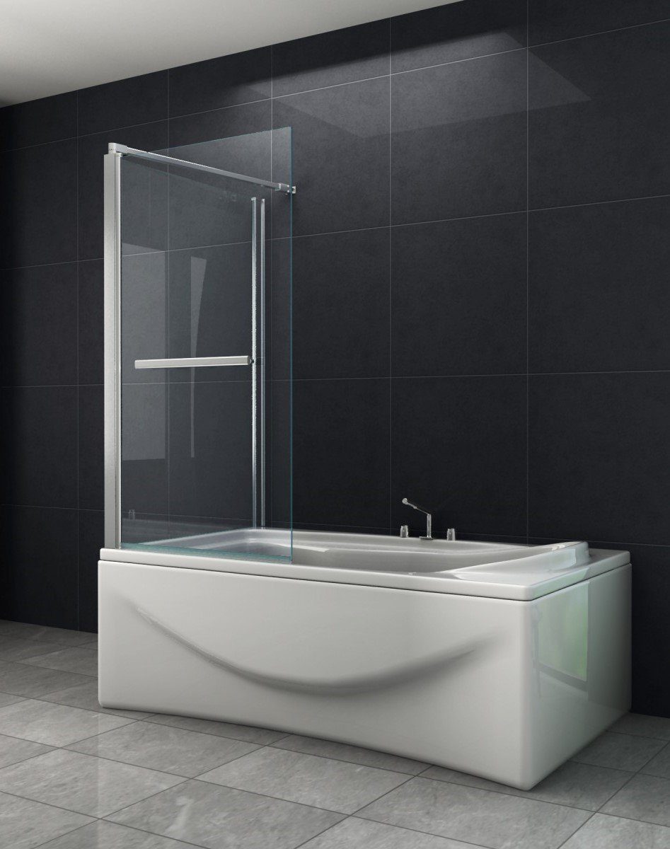 Home Systeme Badewannenaufsatz Eckduschwand Duschtrennwand Duschkabine Dusche Falttür Klarglas Glas