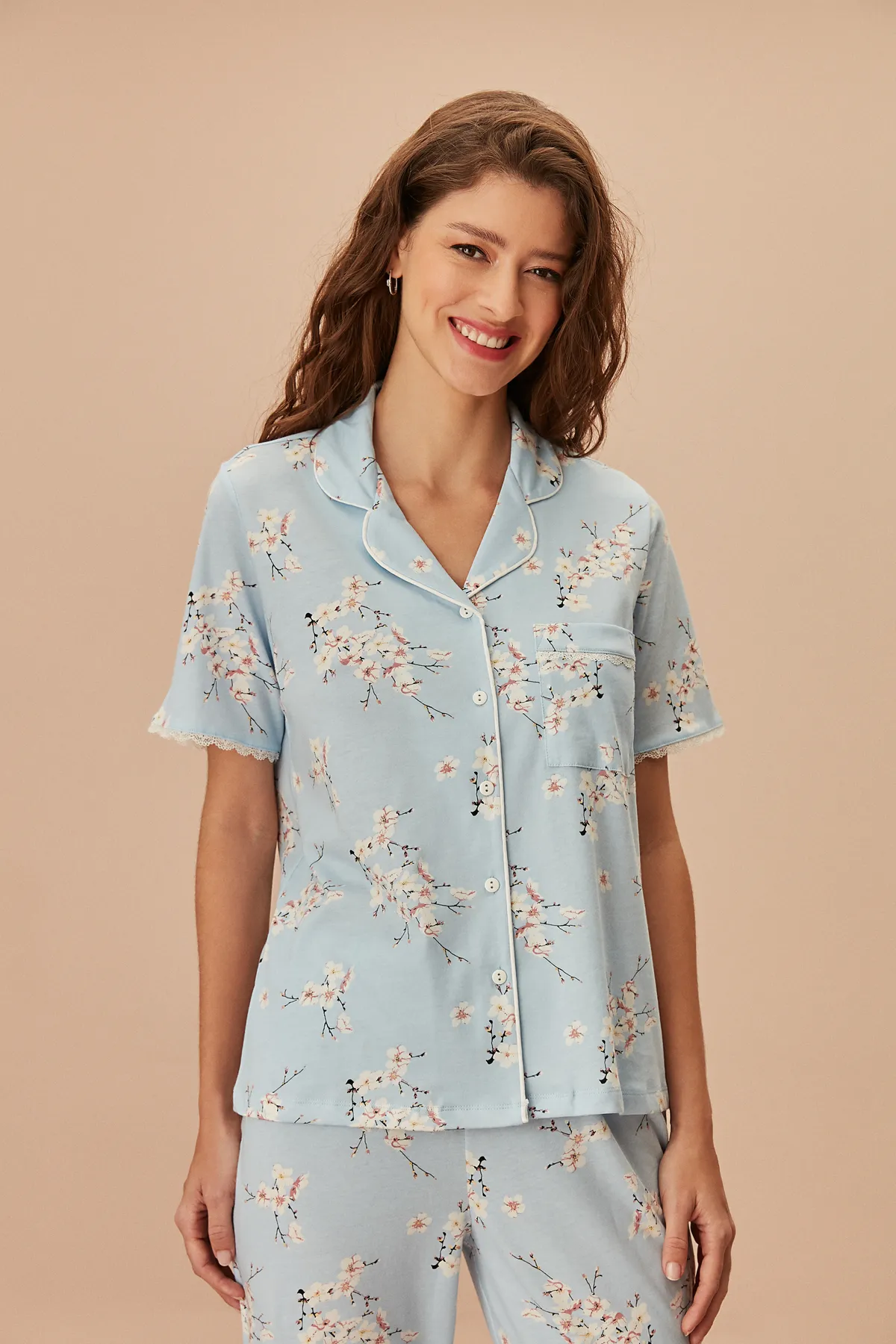 SUWEN  Sakura Maskulines Pyjama-Set