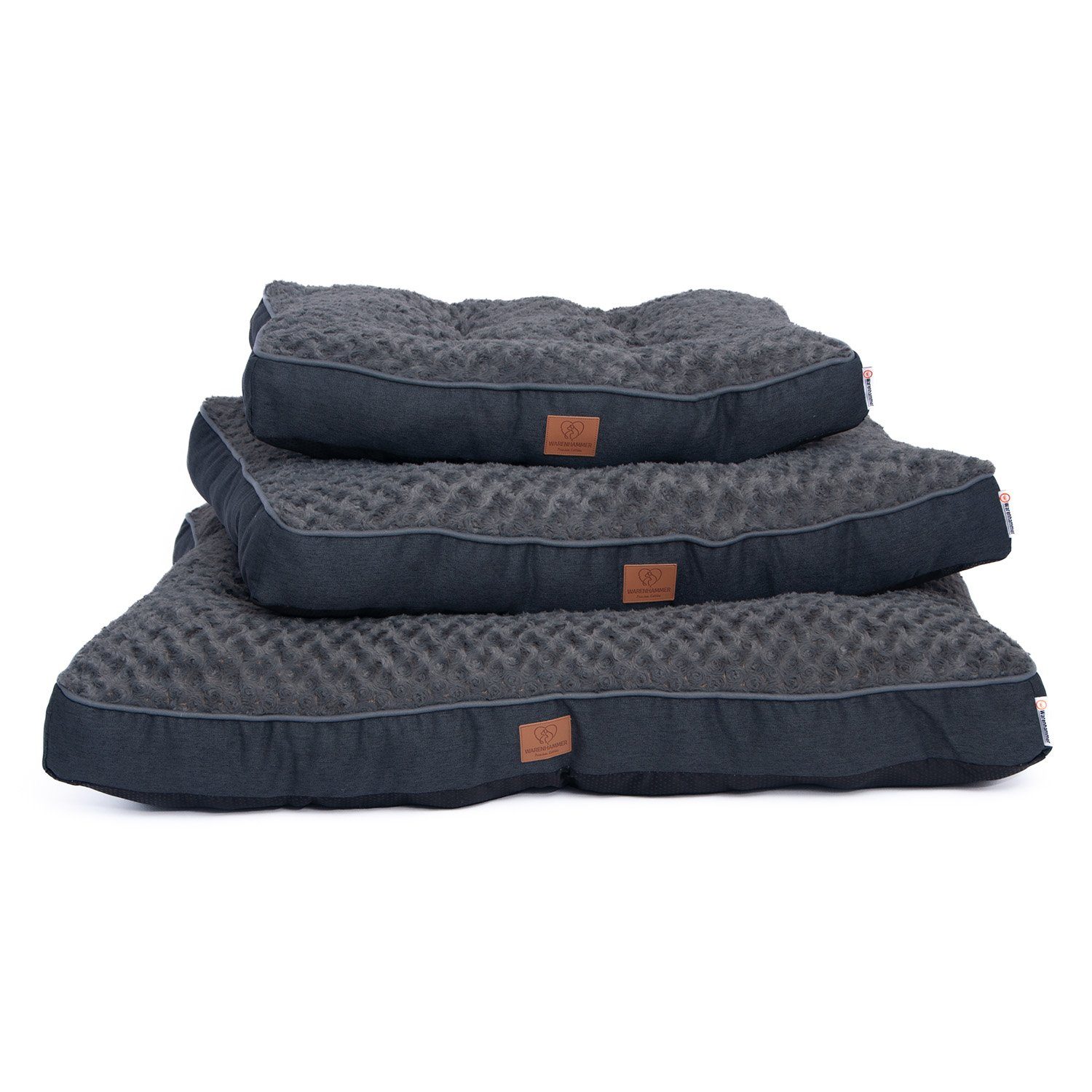 Warenhammer Tierbett Premium Hundebett, Hundesofa, Hundekissen, Flauschiger Plüsch, Flauschiger Plüsch, verschiedene Größen, Anti Rutschboden, Extra Halteschlaufe