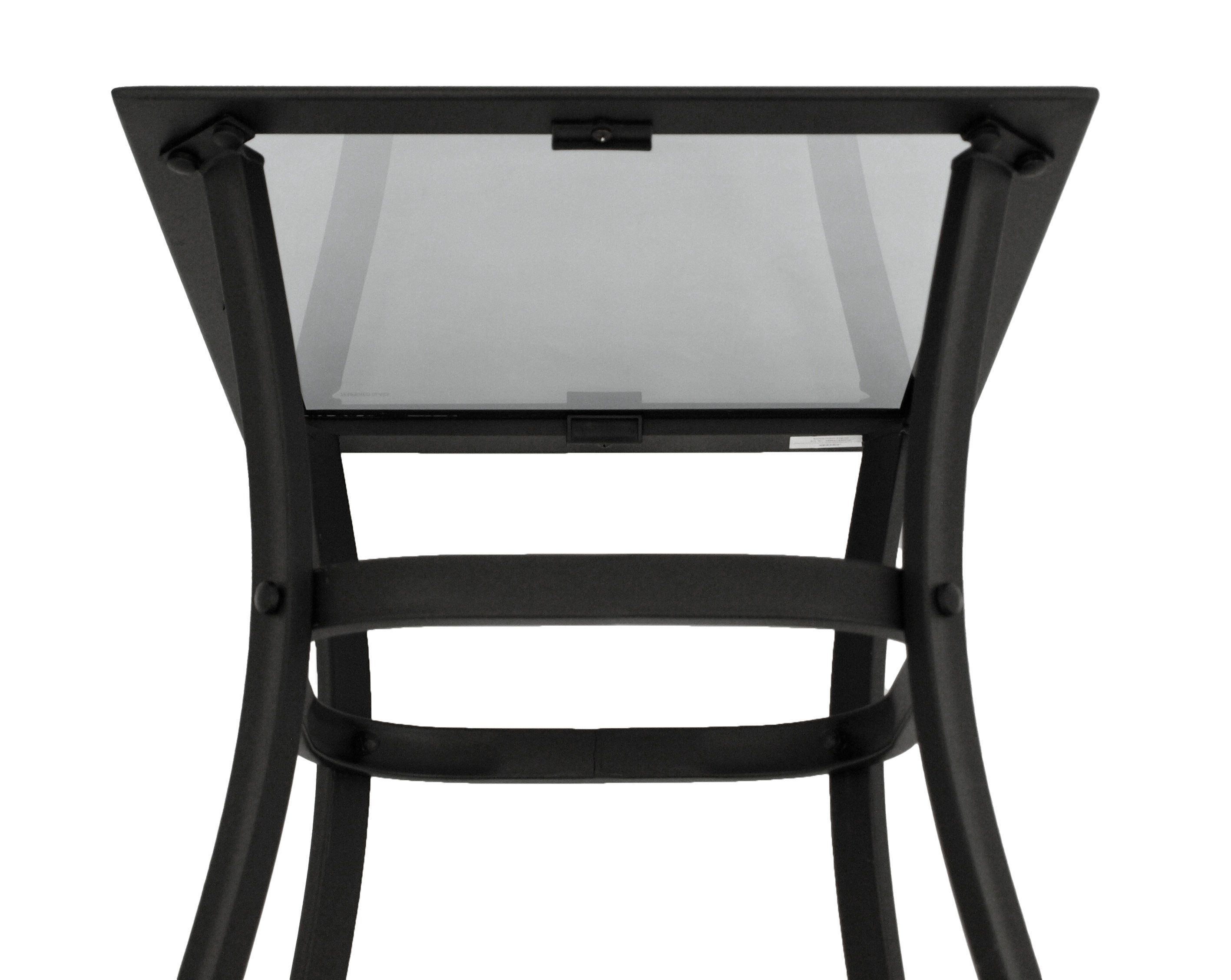DEGAMO Beistelltisch ZAGREB, 46x46cm, Stahl schwarz + Glas, Indoor + Outdoor