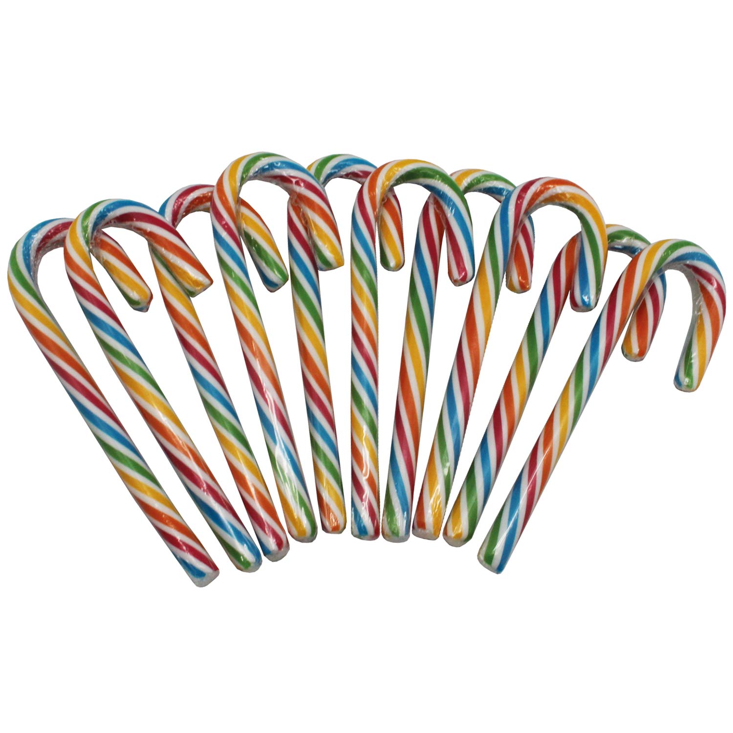 Candy Canes Zuckerstangen 12cm Regenbogen 72er
