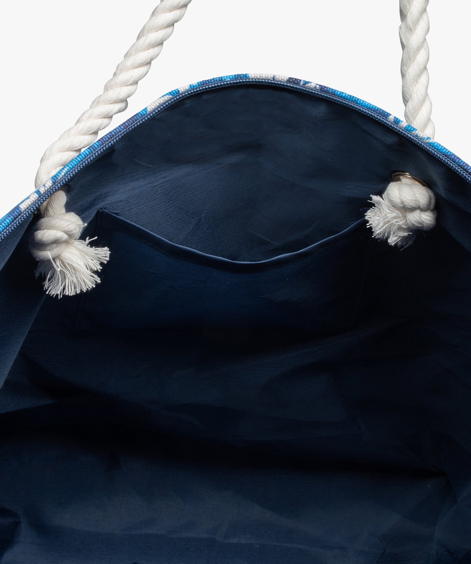 Sac de plage femme motif fleurs et tie-and-dye avec natte in... bleu | GEMO